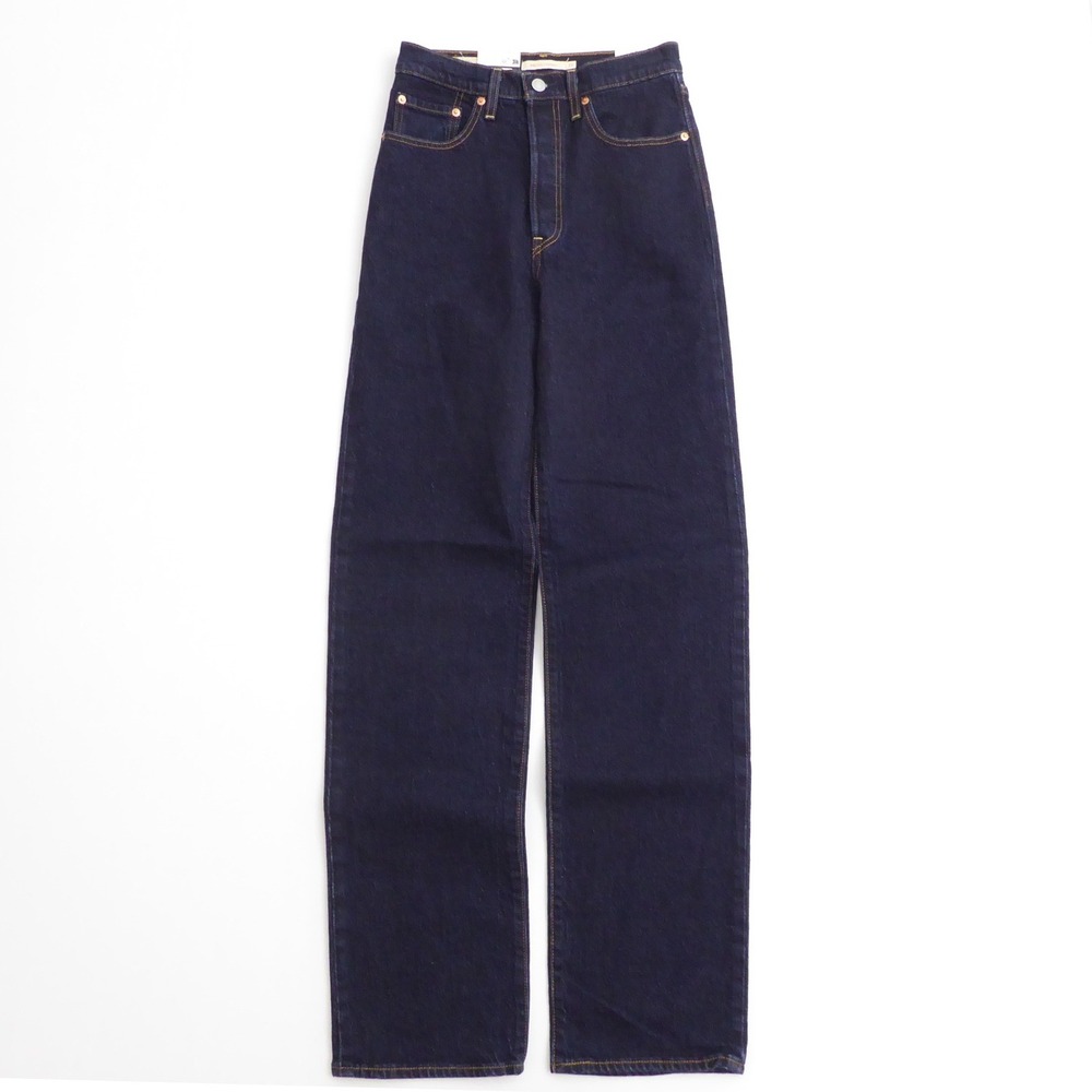 Levi's IRREGULAR Ribcage Straight Jeans Dark Wash Indigo Super High Rise 27
